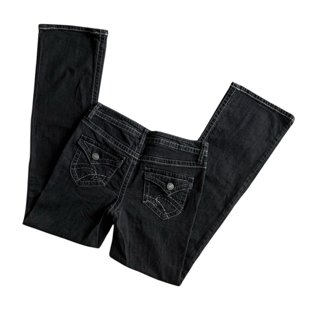 NWOT A.N.A Vintage Y2K Black Wash White Stitching Denim Low-Rise Bootcut Jeans